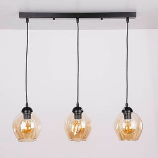 Crna visilica sa staklenim sjenilom 14x70 cm Aspa - Candellux Lighting