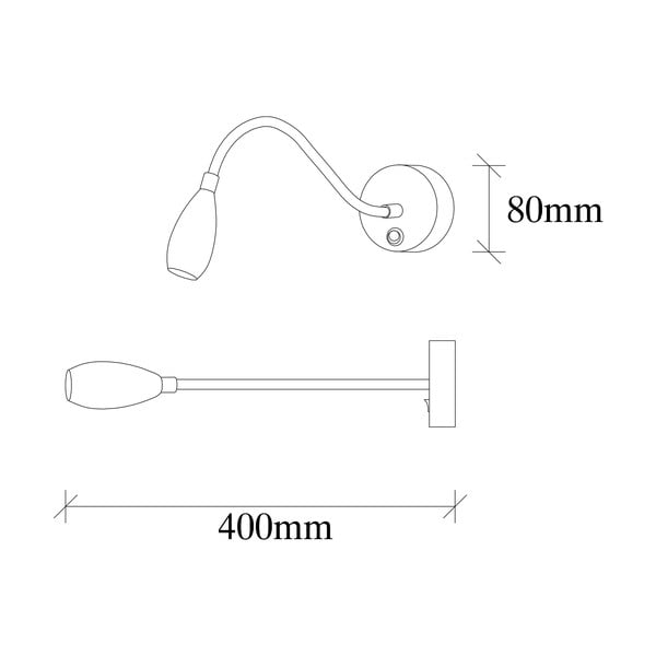 LED zidna lampa u zlatnoj boji Reading – Opviq lights-image-4