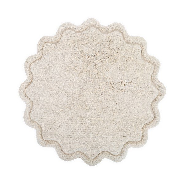 Krem periv/ručno rađen pamučan okrugao tepih ø 110 cm Sweet April Ecru – Nattiot