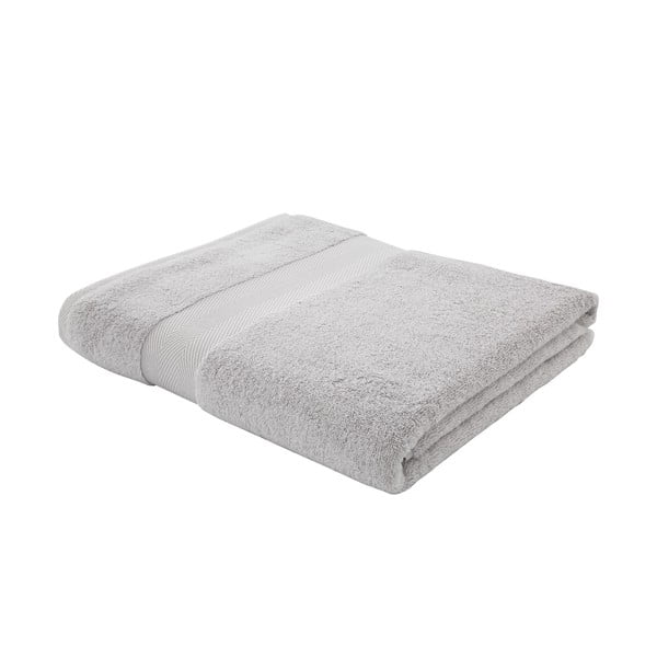 Svijetlo sivi pamučni ručnik s udjelom svile 100x150 cm - Bianca