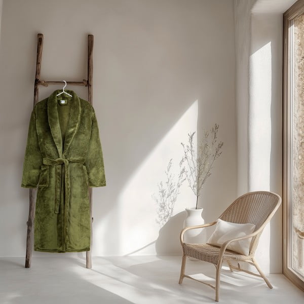 Zeleni kućni ogrtač od mikropliša XL/XXL Polyvelvet – Good Morning-image-1