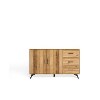 Niska komoda u dekoru hrasta u prirodnoj boji 136x81 cm Nordic - Marckeric