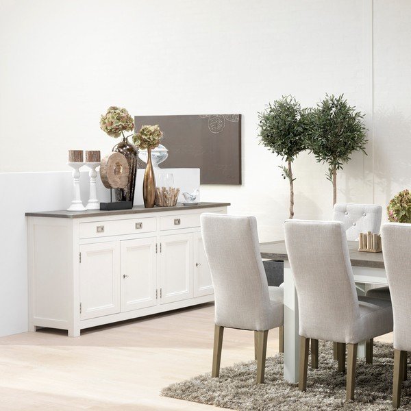 Bijela komoda s četiri vrata s 2 ladice Canett Skagen Sideboard-image-2