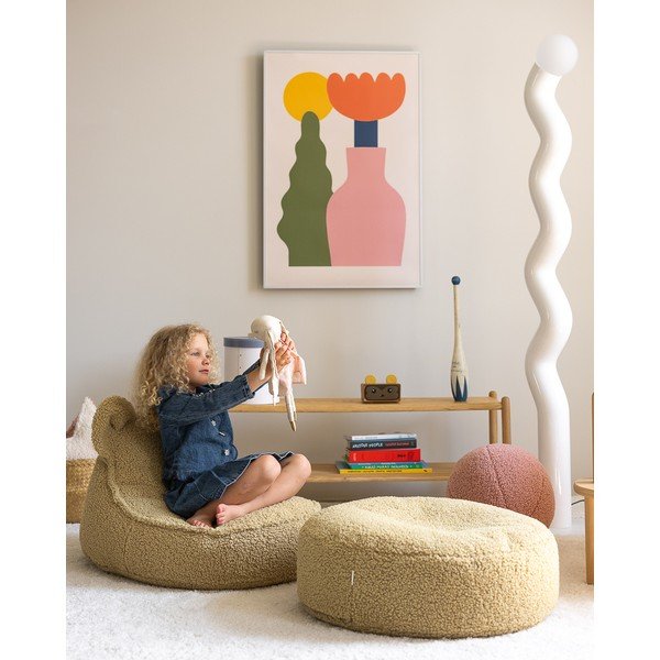 Zelena vreća za bebe od bouclé tkanine Round – Wigiwama-image-1