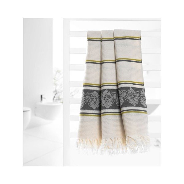 Sivo-bež hamam ručnik Deco Bianca Loincloth Stripe Nurbanu, 80 x 170 cm-image-3