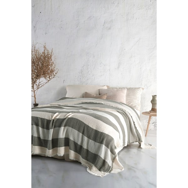 Zeleni prekrivač od muslina za bračni krevet 230x230 cm - Mijolnir