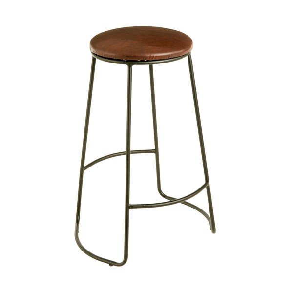 Crna/smeđa podstavljena barska stolica (visine sjedala 64 cm) Brixton – Premier Housewares
