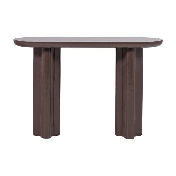 Tamno smeđi pomoćni stol u sjajnom dekoru 35x120 cm Evara – WOOOD