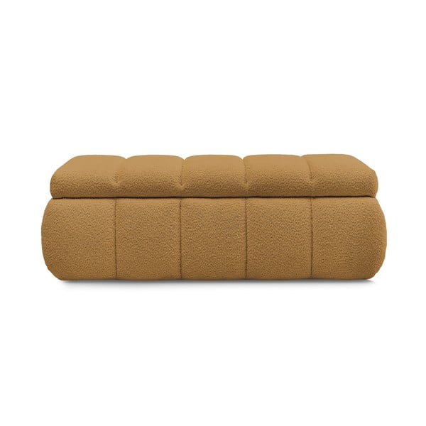 Oker žuta klupa od bouclé tkanine – Bobochic Paris