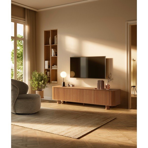 TV komoda u dekoru hrasta u prirodnoj boji 180x50,5x40 cm Padoc – MOME-image-1