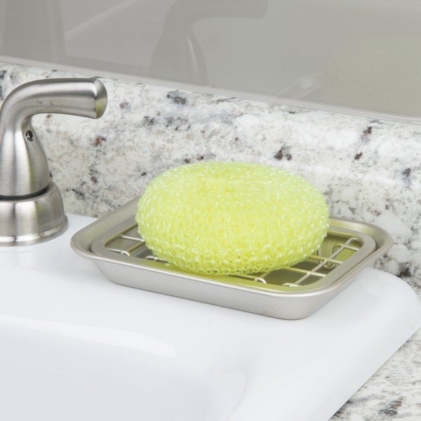 Posuda za sapun u srebrnoj boji iDesign Gia, 14,5 x 10 cm-image-1