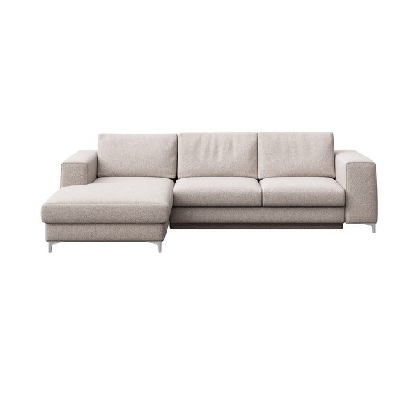 Svijetlo siva sklopiva/s prostorom za odlaganje kutna garnitura od bouclé tkanine (s lijevim kutom/s ležaljkom) Rene – Rodier