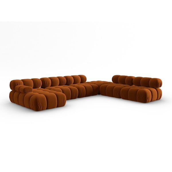 Narančasta baršunasta sofa 379 cm Bellis – Micadoni Home-image-3