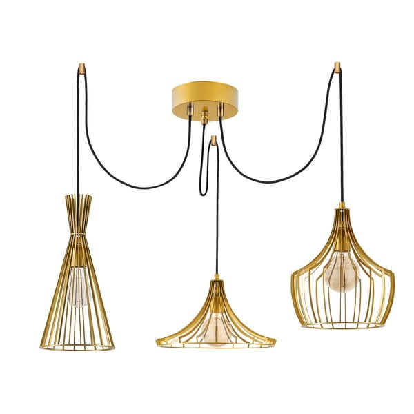 Viseća svjetiljka u zlatnoj boji s metalnim sjenilom Mezopotamya – Opviq lights