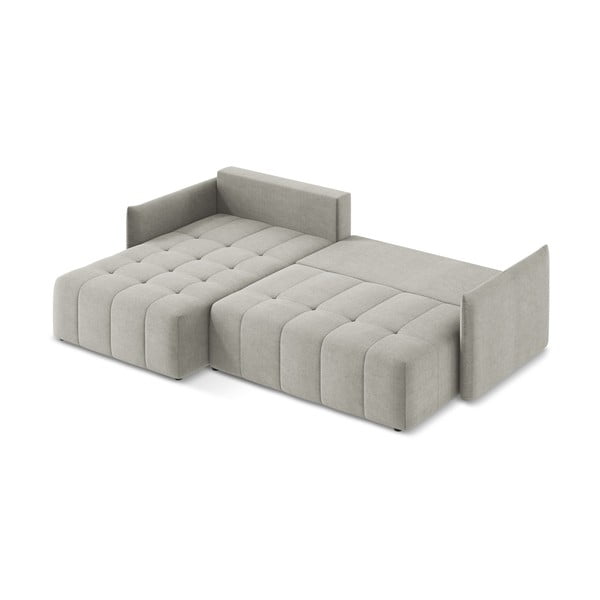 Svijetlo siva sklopiva/s prostorom za odlaganje kutna garnitura (s lijevim kutom/s ležaljkom) Moku – Makamii-image-4