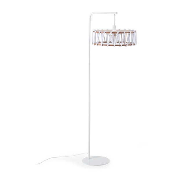 Podna lampa s bijelom konstrukcijom i velikim bijelim zaslonom EMKO Macaron-image-1