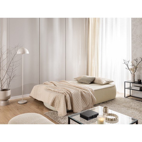 Bež/smeđe-siva baršunasti sklopiva/s prostorom za odlaganje sofa 210 cm Saga – Ropez-image-4