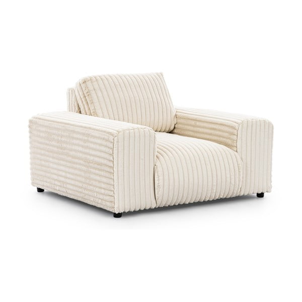 Krem fotelja od samta Justin – Ropez