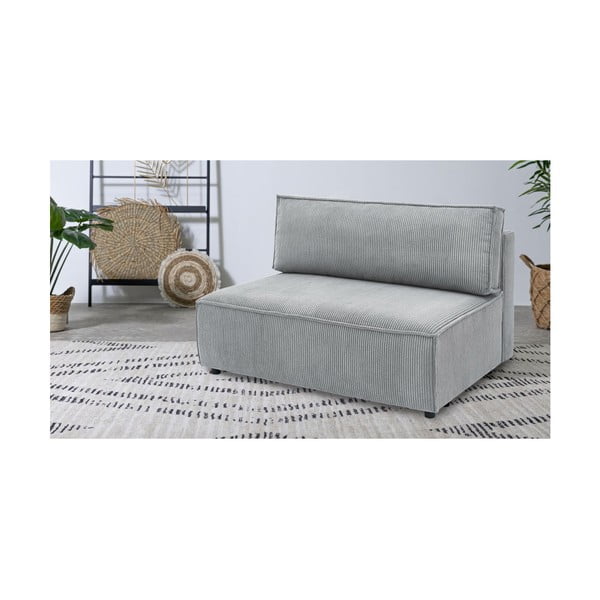 Svijetlo siva modularna sjedeća garnitura od samta (srednji modul ) Nihad modular – Bobochic Paris-image-1