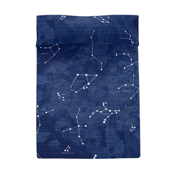 Tamno plavi pamučni prošiveni prekrivač 180x260 cm Cosmos – Blanc