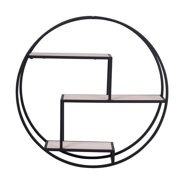 Podna polica od masivne paulovnije u crno-natur boji 62 cm Rotterdam – House Nordic-image-2