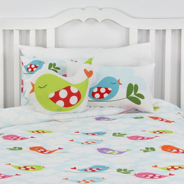Dječje pamučne navlake za pokrivač i jastuk Mr. Fox Little Birds, 140 x 200 cm-image-3