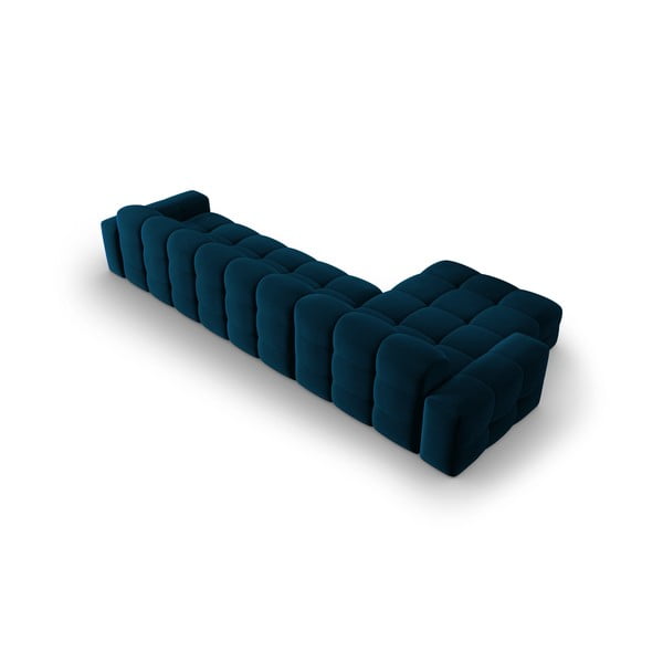 Tamnoplava baršunasta kutna garnitura (lijevi kut) Kendal - Micadoni Home-image-4