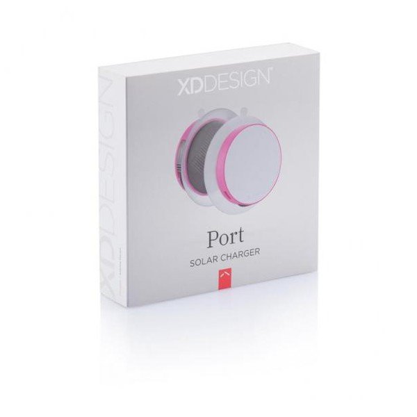 Pink solarni punjač za putovanja XD Design Port-image-3
