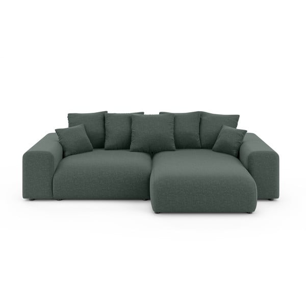 Tamno zelena sklopiva/s prostorom za odlaganje kutna garnitura (promjenjiva) Luma – Ropez