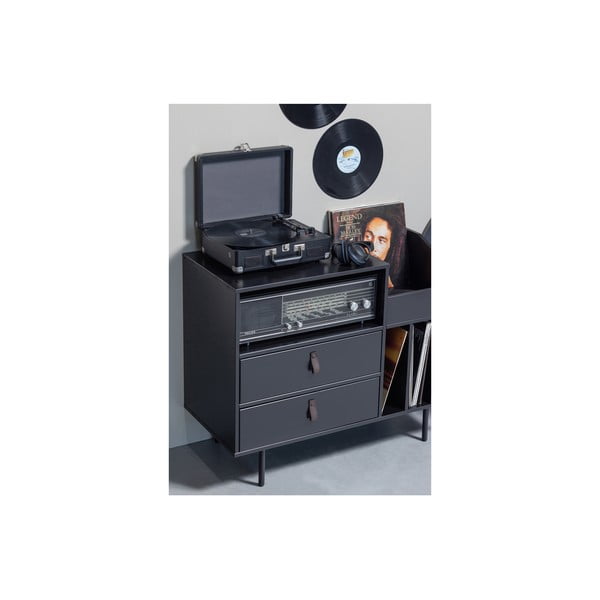 Crni gramofon od borovine Jackson 90x73 cm - DRVO-image-3