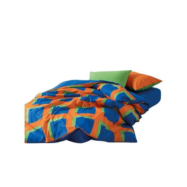 Posteljina za bračni krevet/za produženi krevet od renforce pamuka s uključenom plahtom/4-dijelna 200x220 cm Venus – Mijolnir