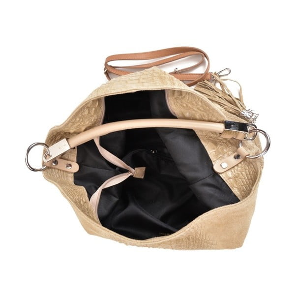 Smeđe-bež kožna torbica Sofia Cardoni Manu-image-3