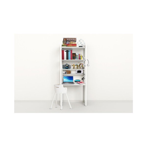Bijeli dječji regal s radnim stolom Flexa Shelfie, visina 189,2 cm-image-1