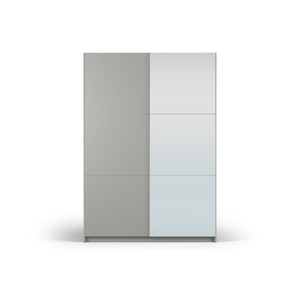 Sivi ormar s ogledalom i kliznim vratima 151x215 cm Lisburn - Cosmopolitan Design