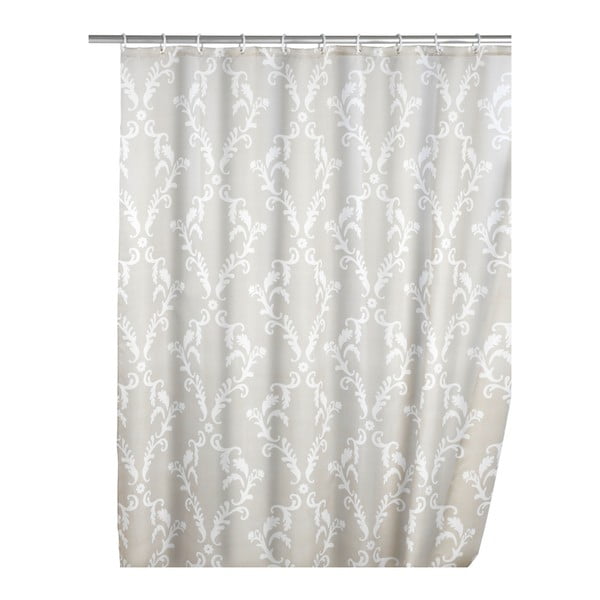 Siva zavjesa za tuš sa završnom obradom protiv plijesni Wenko Baroque, 180 x 200 cm