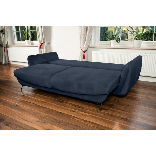 Plava sklopiva/s prostorom za odlaganje sofa od šenila 236 cm Silva – ELTAP-image-2