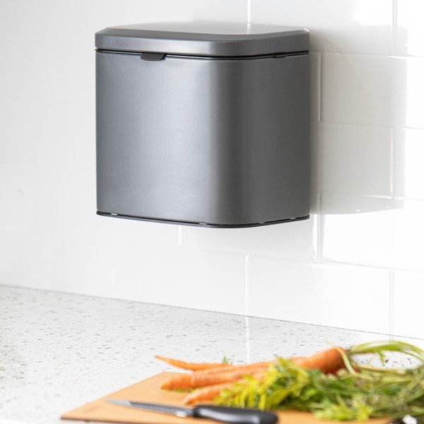 Tamno siva kanta za bio otpad 4 l Essentials – Ladelle-image-3