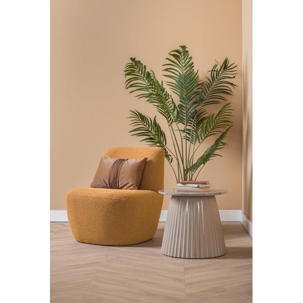 Žuta  fotelja od bouclé tkanine Ada – Leitmotiv-image-1