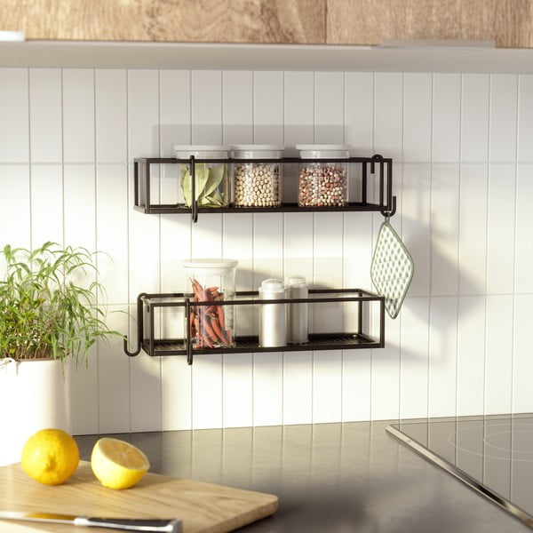 Crne željezne samoljepljive kupaonske police u setu 2 kom Cubiko – Umbra-image-4