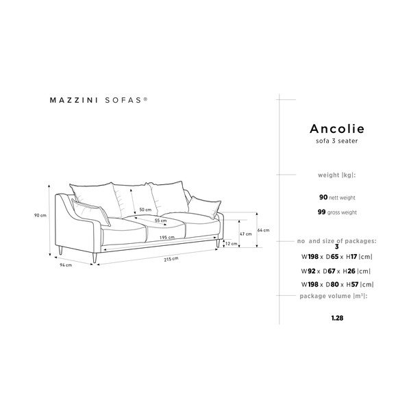 Bež kauč na razvlačenje s prostorom za odlaganje Mazzini Sofas Ancolie, 215 cm-image-1