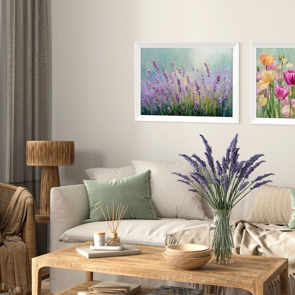 Tiskana slika s okvirom 75x56 cm Lavender – Styler-image-1