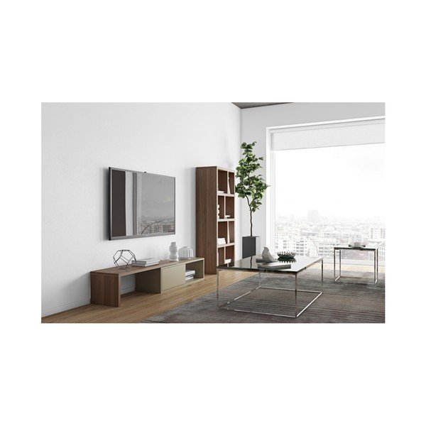 Promjenjivi sivi TV stolić s furnirom od oraha TemaHome Move-image-3