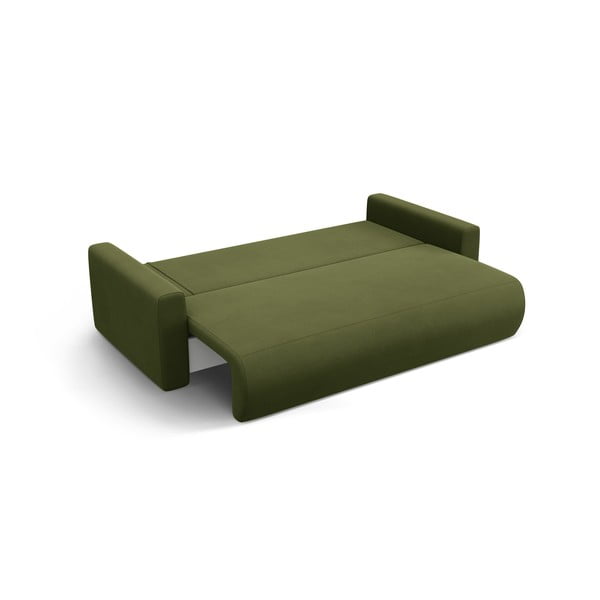 Zelena baršunasti sklopiva/s prostorom za odlaganje sofa 238 cm Belfast – Cosmopolitan Design-image-3