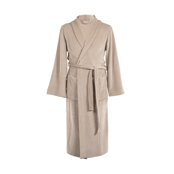 Smeđe-sivi kućni ogrtač od mikropliša S/M Elena – Tiseco Home Studio