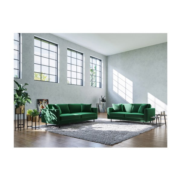 Zelena baršunasti sofa 167 cm Kobo – MESONICA-image-3