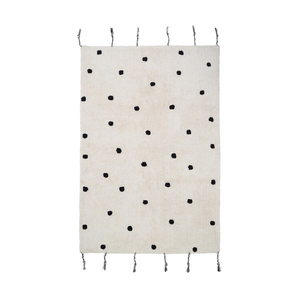 Crni/krem periv/ručno rađen pamučan tepih 100x150 cm Nümi Black – Nattiot