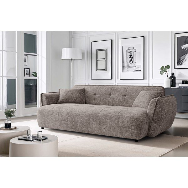 Smeđe-siva sofa od šenila 250 cm Nelia Big – Ropez-image-1