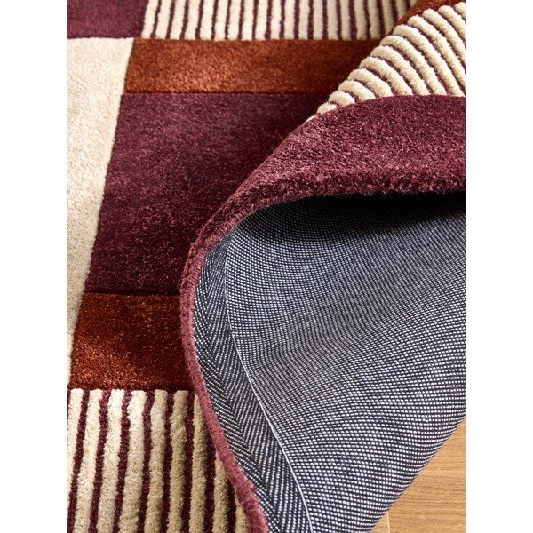 Bordo/krem ručno rađen tepih od recikliranih vlakna 120x170 cm Franka – MADE-image-4