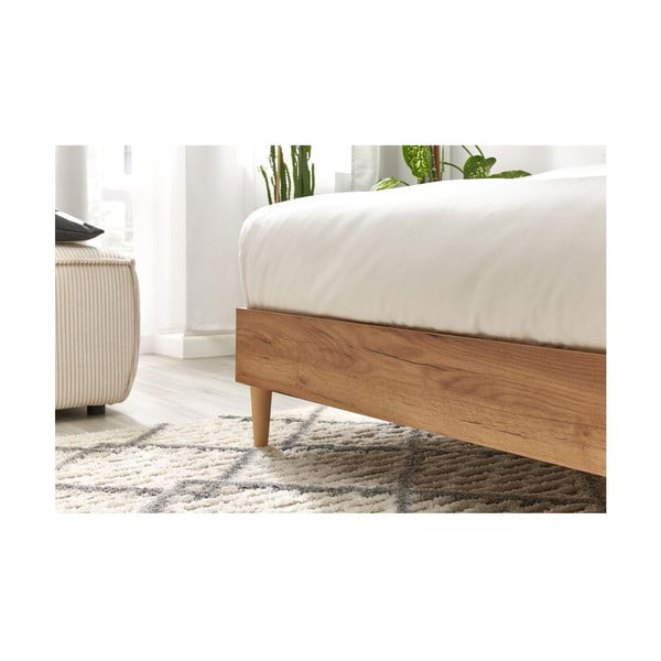 Tamno sivi/u prirodnoj boji bračni krevet s podnicom 160x200 cm Noa – Bobochic Paris-image-3