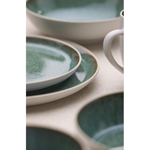 Bijeli/zeleni desertni tanjur od kamenine ø 21 cm Gastro White/Green – Bitz-image-1